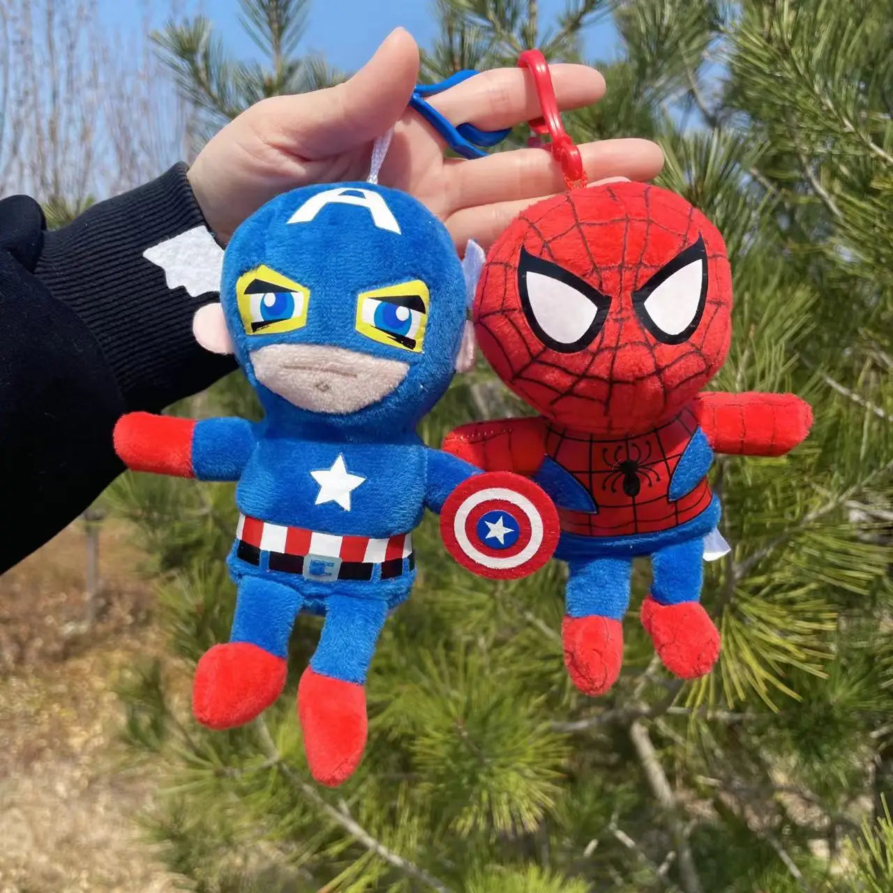 15cm Super Hero Spider-Man Superman Captain America Plush Keychains Small Pendant Hangings Christmas Birthday Gifts For Kids 15cm Super Hero Spider-Man Superman Captain America Plush Keychains Small Pendant Hangings Christmas Birthday Gifts For Kids